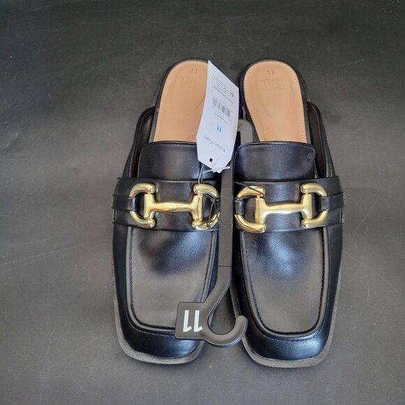 Time and Tru Women's Backless Loafer Mules 11 M Black NWT Memory Foam Comfort - Picture 3 of 7